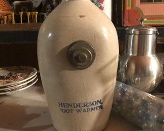 Henderson Foot Warmer, stamped on back "Dorchester Pottery WK's Boston , Mass"