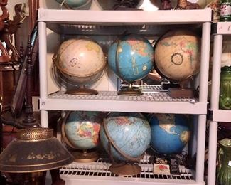 See the world and never leave home! Great vintage globes!
