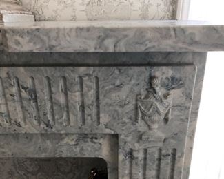 #12) $600 - Solid Marble Fireplace facade. Includes marble hearth, marble facade and marble mantle.  Electric Insert available for $50.  Brass screen available for $50.  Buy it all for $650.