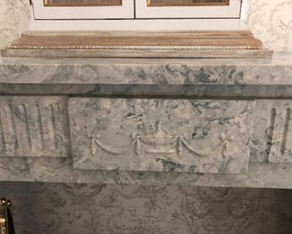 #12) $600 - Solid Marble Fireplace facade. Includes marble hearth, marble facade and marble mantle.  Electric Insert available for $50.  Brass screen available for $50.  Buy it all for $650.