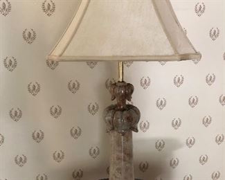 #14)  $40 - Marble Lamp.  36 " tall.  weights 20 pounds.  
