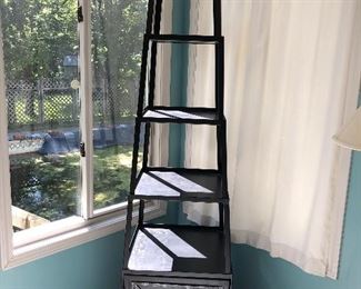 #18)  $50 - Metal Shelf.   20 x 20 x 80