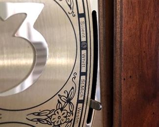 #1 $950 - Howard Miller Grandfather Clock 59th Anniversary Limited Edition.  In perfect working order.  4 strike tones/options.  With key for cabinet.  20" W (22"at base) x 12" D (14" at base) x 84" H.