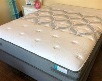 #33)  $200 - Nearly new Sealey Posturepedic queen size mattress and boxsprings.  Clean and free of stains.  