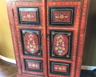 #43)  $200  - Solid Wood Painted Cabinet.  38' W x 18" D x 48" H.  