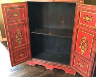 #43)  $200  - Solid Wood Painted Cabinet.  38' W x 18" D x 48" H.  