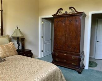 Colonial armoire and nightstand, with matching headboard. Mattress and box spring not available.
