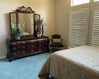 Colonial dresser with mirror. Matching headboard, nightstands and armoire available.