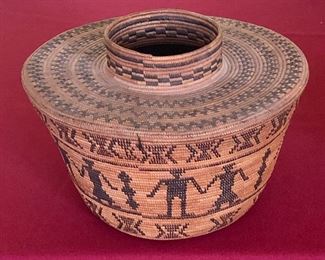 Yokuts Polychrome Bottleneck Basket -  6.5 x 10"