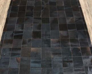 8X11' Hand-Woven Black Cowhide Area Rug