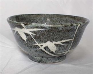 Bamboo Motif Ceramic Bowl, Japan