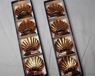 Set 8 David Orgell Regency Brass Shell Place Holders 