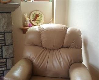 5. NICE LEATHER RECLINER AND ROCKER $99.00