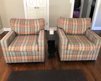 2 Ethan Allen upholstered armchairs 33”wide x 36”deep x 31”high 