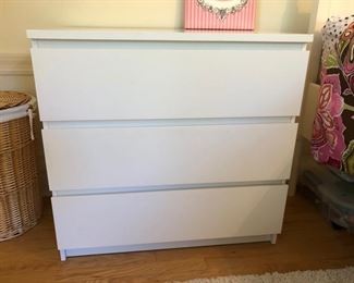White chest of drawers 32”wide x 19”deep x 31”high 