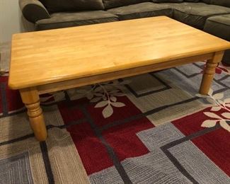 Pine coffee table 60”wide x 36”deep x 18”high 