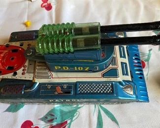 Vintage PD 107 Tin Litho Patrol with working light