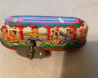 Vintage Tin Litho With Key German Party bus?