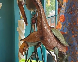 metal art crafter storks