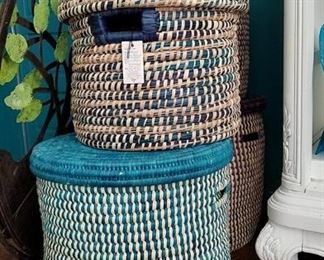 handwoven storage baskets with lids