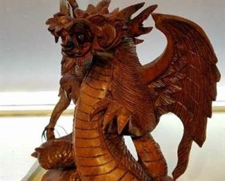 carved wooden dragon