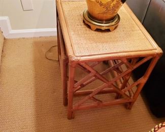 Rattan nesting table