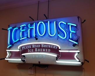 This lighted Plank Road Ice Brewed Icehouse sign came from the former El Toro Mexican restaurant in East Cobb