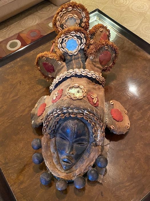 VINTAGE DAN HIGHLY DECORATED AFRICAN MASK