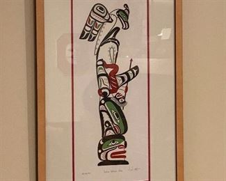 NW COAST AMERICAN INDIAN ARTIST SIGNED PRINT