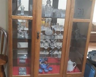 Oak China Cabinet with key