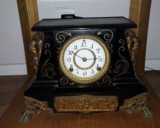 Black Mantel clock with keys