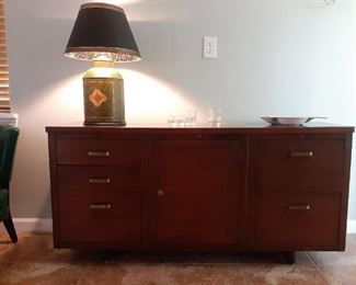 Why has no one come for this mid century, walnut, Lehigh Leopold formica-top credenza? 