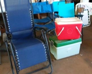 lots of camping supplies 