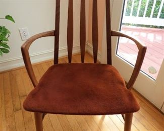 Mid Century Modern Teak "Eva" Dining Arm Chair (1 of 6) belonging to dining table