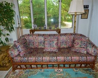 Vintage Rattan Sofa & Love Seat