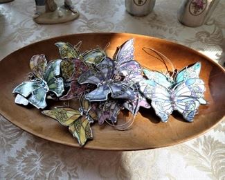 Porcelain handpainted butterfly pendants