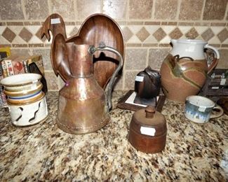Pottery items, Wooden Turkey, Butter Mold