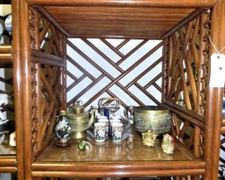 Middle Eastern Brass Tea Pot, Large Bowl, Tea Set