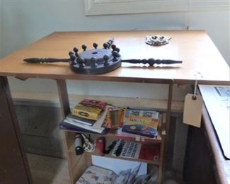 Drafting Table, office supplies, etc