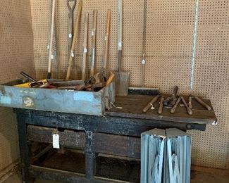 Cole shop bench and tools