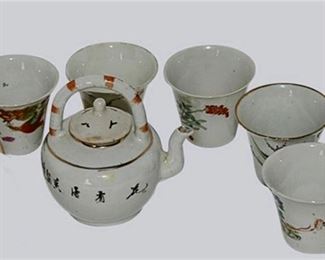 53. Six 6 Piece Chinese Porcelain Teaset