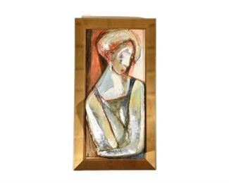 Abstract Portrait Of Woman signed Illegibly