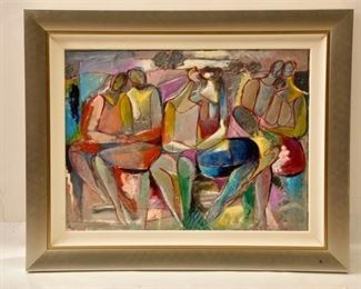 Abstract Print Of A Group Of People