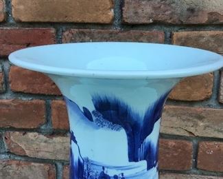 Rare Blue and White Chinese Vase w/wear (notice chipping)