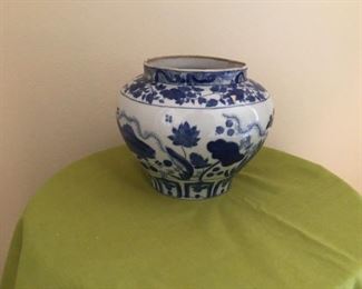 Rare Covered Blue & White Chinese Bowl