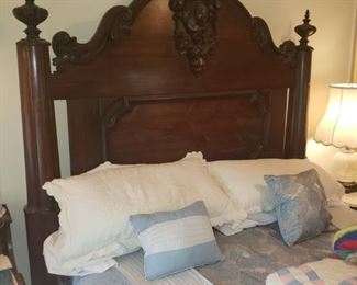 Four Poster Victorian Bed  C.  Lee & Co. Stamp on foot board of Bed