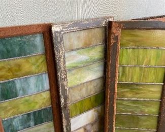 These came out of an old Pullman train car. Beautiful Slag Glass!