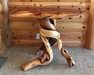 Beautiful twisted juniper entry table