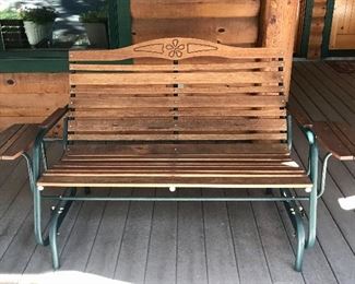 Pair of porch glider benches