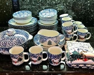 Large set Christmas dishes